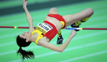 Ruth Beitia, en la final de salto de altura en Portland (EEUU). Foto: J.A.Miguelez / RFEA