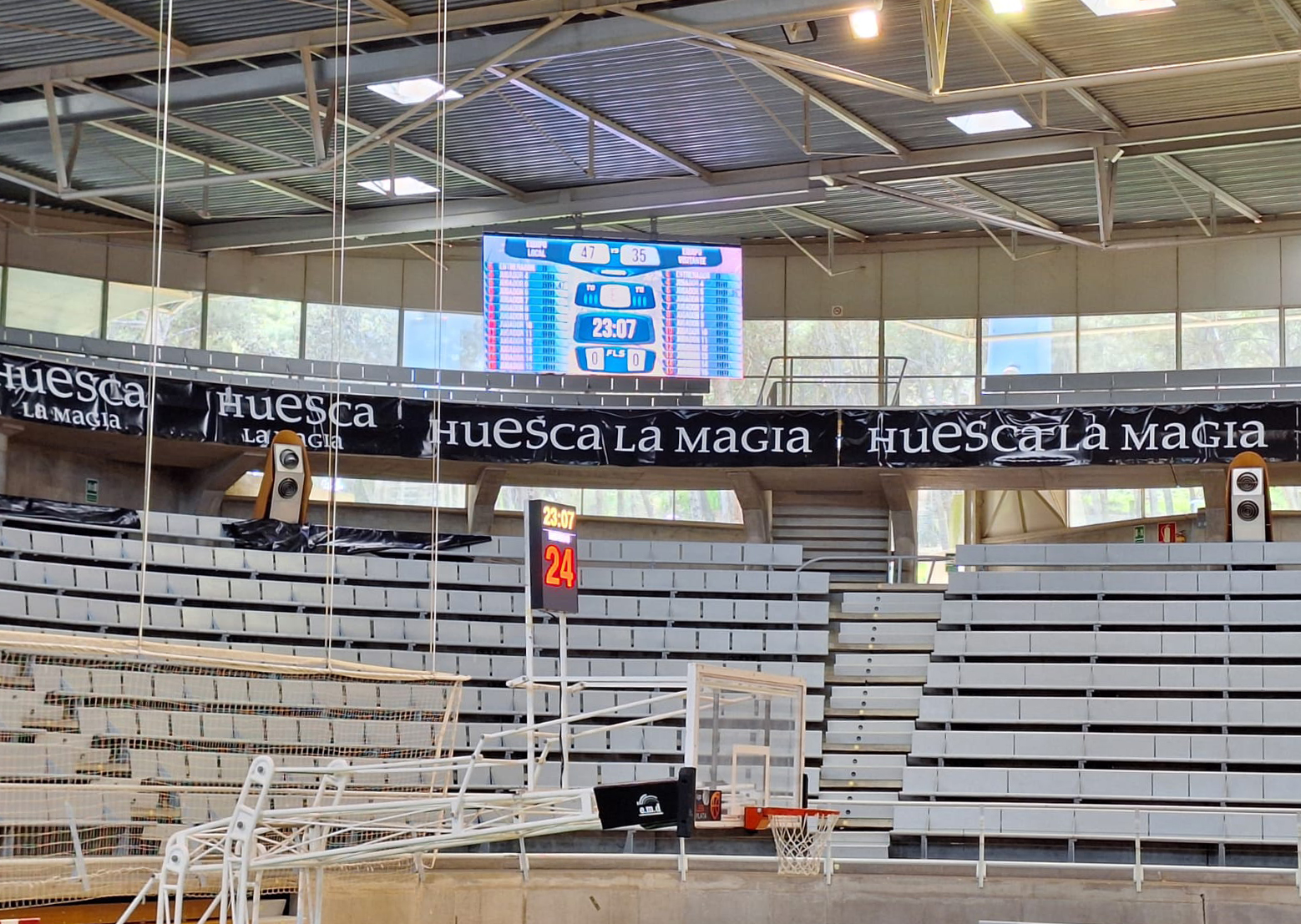 La tecnología Mondo Smart Systems ya brilla en el Palacio de los Deportes de Huesca